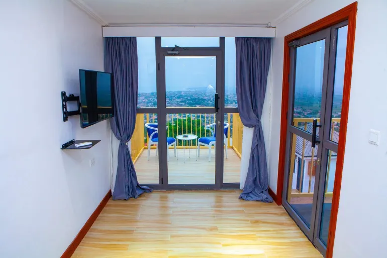 The living space inside one of Gyimah’s eco-homes